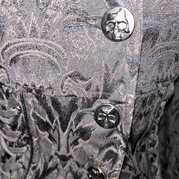 Women's Black Patterned Jacket - Picture 3 of 8